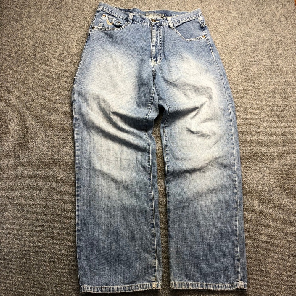 Avirex Mens Carpenter Jeans Light Wash Blue Denim Relaxed Fit 32x32
